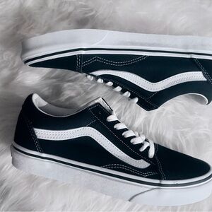 Classic Vans Navy Blue & White Skate Sneakers